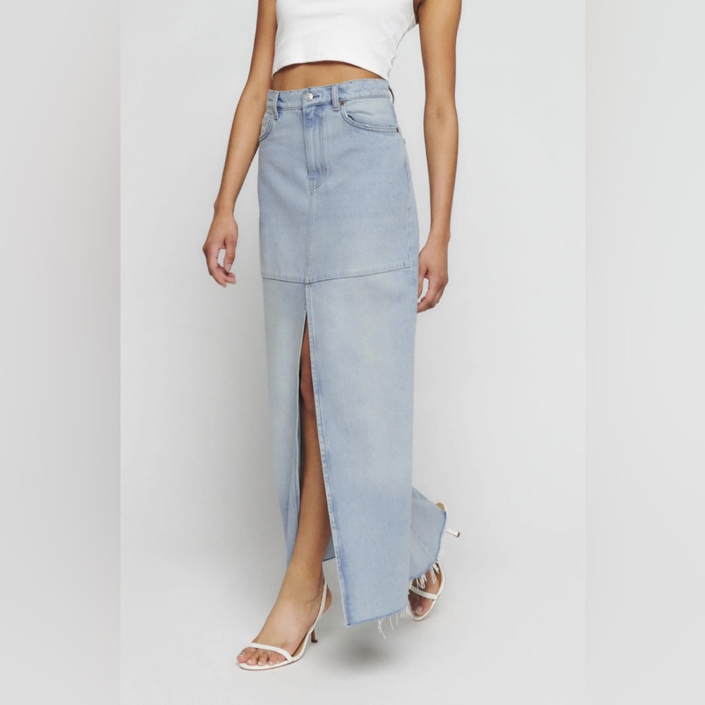 Reformation Tazz Maxi Denim Skirt